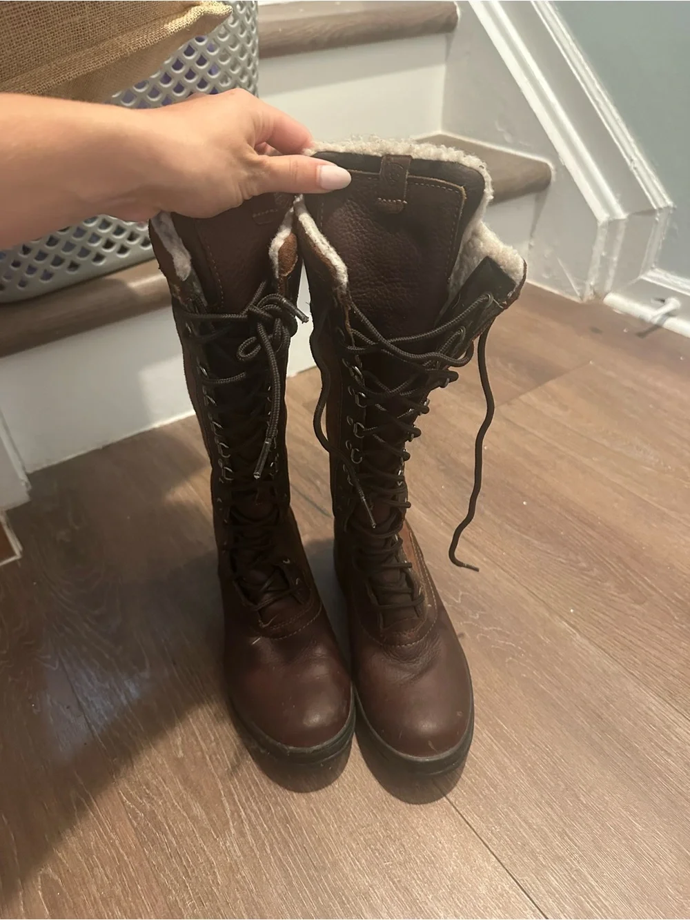 Ariat Women's Tall Brown Lace-Up Winter & Rain Boot